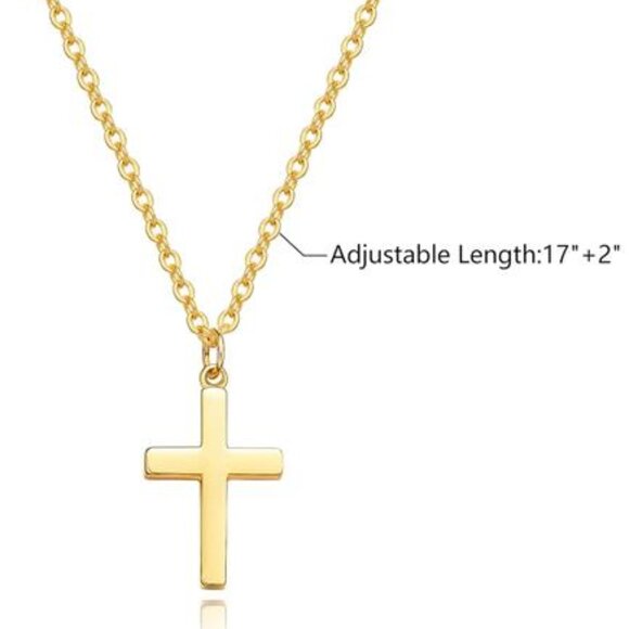 Cross Necklace for Women 14K Gold Plated Cross Pendant Simple Cute Necklace - Picture 5 of 7